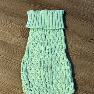 Mint Green Cable Knit XS Dog Sweater